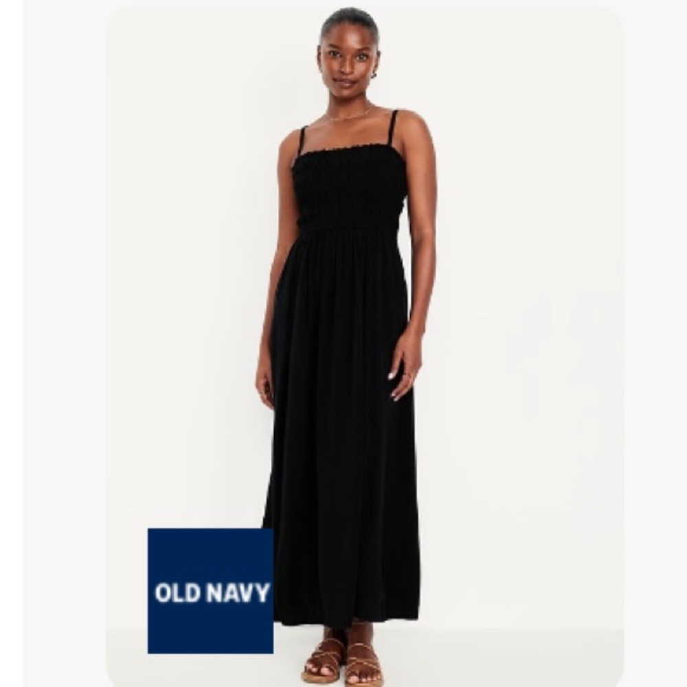 Old Navy smocked Black Maxi Dress